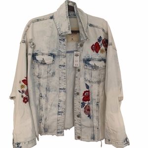 Hollister Floral Denim Jacket